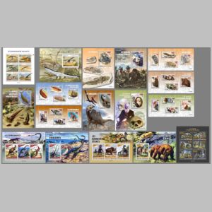Dinosaurs on stamps of Central African Republic  2023