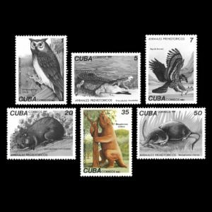 prehistoric animals on stamps of Cuba 1982