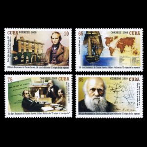 Charles Darwin on stamps of Cuba 2009