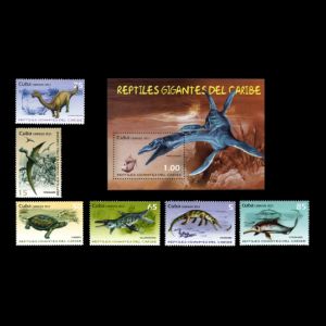 Giant prehistoric reptiles of Caribbean on stamps of Cuba 2013
