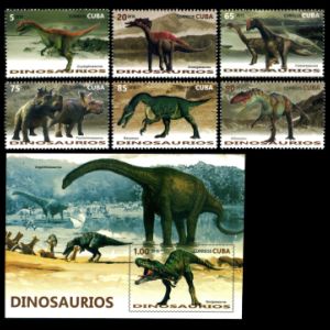 Dinosaurs on stamps of Cuba 2016
