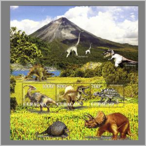 dinosaurs on stamps of Curacao 2011
