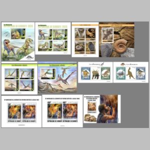 Dinosaurs and other prehistoric animals on stamps of Djibouti 2020