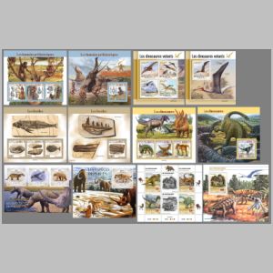 Dinosaurs and other prehistoric animals on stamps of Djibouti 2021