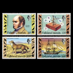 Charles Darwin on stamps of Falkland Islands 1982