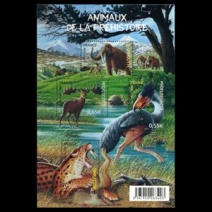 prehistoric animals and Neanderthals on stamps of France 2008