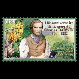 Charles Darwin on stamp French Polynesia 2022