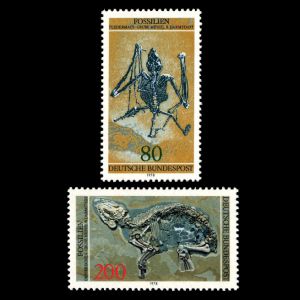 Messel Pit fossils on stamps Germany 1978