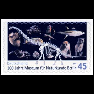 Bicentenary of Museum for Natural Science in Berlin on self adhesive stamp of Germany 2010