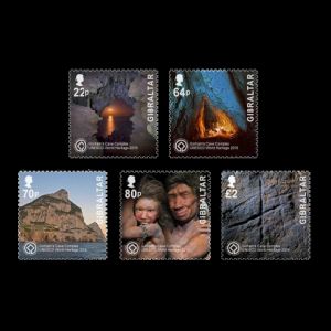 Neanderthal on stamps of Gibraltar 2016