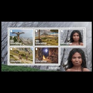 Neanderthal on stamps of Gibraltar 2026 Neanderthal on stamps of Gibraltar 2026