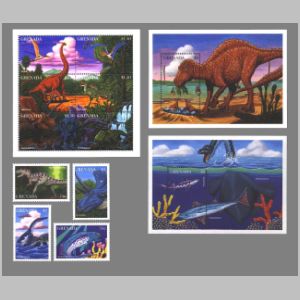 Dinosaurs on stamps of Grenada 1997