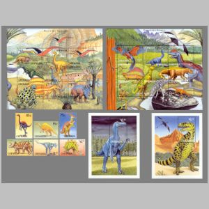 Dinosaurs and other prehistoric animals on stamps of Grenada 1999