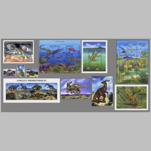 Dinosaurs and other prehistoric animals on stamps of Guinea 1999