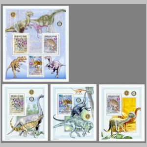 Dinosaurs on stamps of Guinea 2002