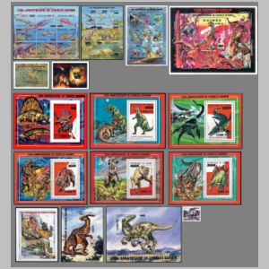 Dinosaurs and other prehistoric animals on stamps of Guinea 2009