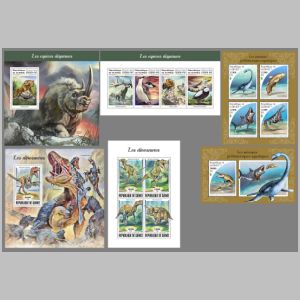 Dinosaurs and other prehistoric animals on stamps of Guinea 2018