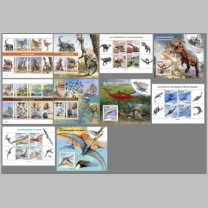 Dinosaurs on stamps of Guinea 2022