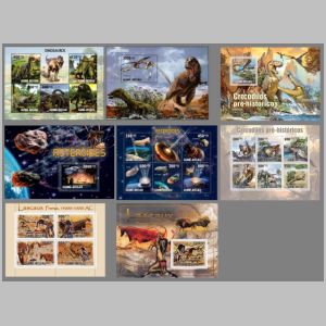 dinosaurs on stamps of Guinea Bissau 2010