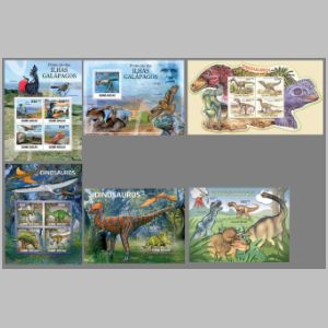 Dinosaurs and other prehistoric animals on stamps of Guinea Bissau 2011