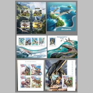 Dinosaurs and other prehistoric animals on stamps of Guinea Bissau 2014