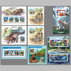 Dinosaurs and other prehistoric animals on stamps of Guinea Bissau 2015