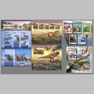 Dinosaurs and other prehistoric animals on stamps of Guinea Bissau 2017