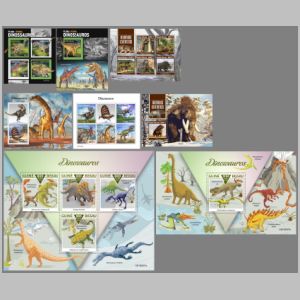 Dinosaurs and other prehistoric animals on stamps of Guinea Bissau 2019
