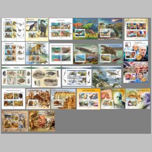 Dinosaurs and other prehistoric animals on stamps of Guinea Bissau 2022