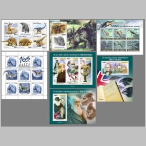 Dinosaurs and other prehistoric animals on stamps of Guinea Bissau 2020