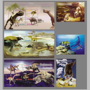 Prehistoric animals on stamps of Guyana 2005