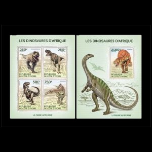 Dinosaurs on stamps of Ivory coast 2014