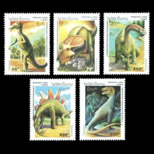 Dinosaurs and prehistoric animals on stamps of Laos 1995