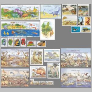 Dinosaurs and other prehistoric animals on stamps of Liberia 1999