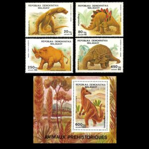 Dinosaurs on stamp of Macedonia 1989