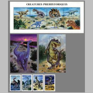 Dinosaurs on stamps of Madagaskar 1999