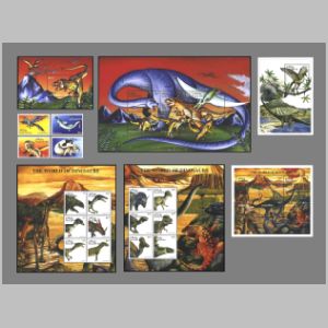 Dinosaurs on stamps of Maldives 1997