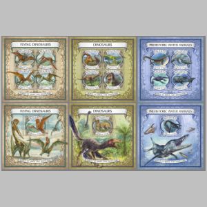 Dinosaurs and other prehistoric animals on stamps of Maldives 2017