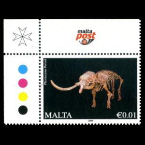 Elephas falconeri fossil on stamps of Malta 2015