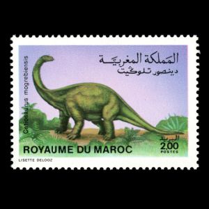 dinosaur on stamp of Morocco 1988