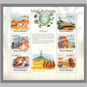Laetoli footprints on stamps of Mozambique 2010