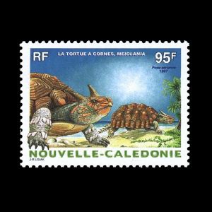 prehistoric turtle on stamp of New Caledonia 1997