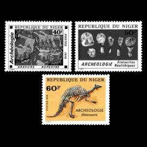 Prehistoric animals on stamps of Niger 1976
