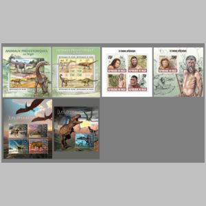 Prehistoric animals on stamps of Niger 2013