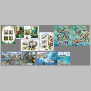 Prehistoric animals on stamps of Niger 2015