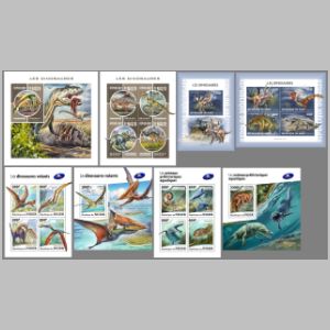 Prehistoric animals on stamps of Niger 2018