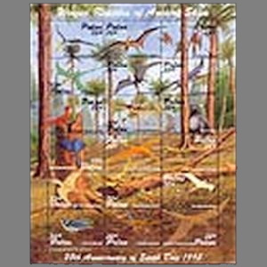 Prehistoric animals on stamps of Palau 1995