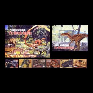 Dinosaurs on stamps of Papua & new Guinea 2004