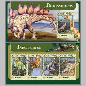 Dinosaurs and other prehistoric animals on stamps of São Tomé and Príncipe 2016