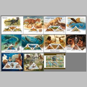 Dinosaurs, prehistoric animals on stamps of Sierra Leone 2025
